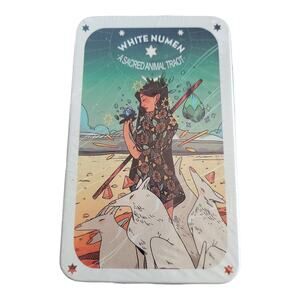 White Numan A Sacred Animal Tarot in Metal Travel Box 78 cards Instruction Book